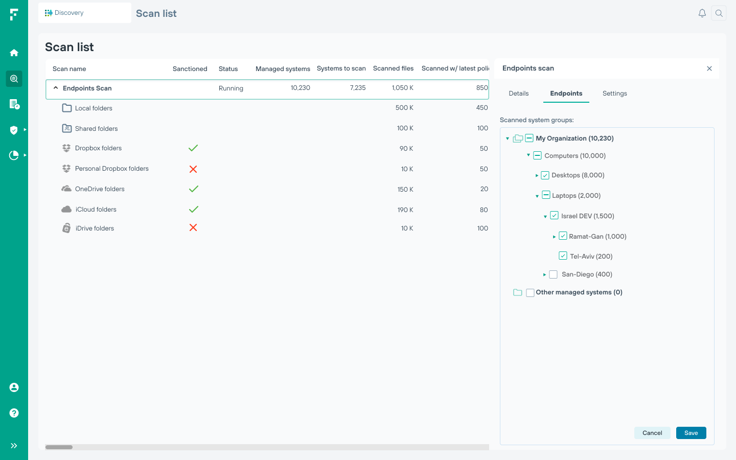 Scan List Endpoints