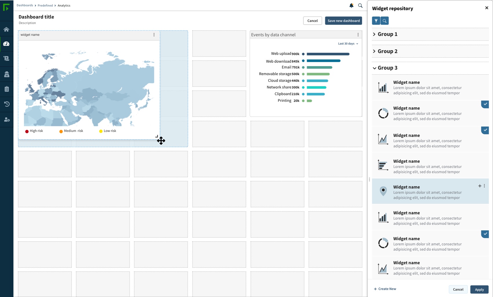 Dashboard - widget resize